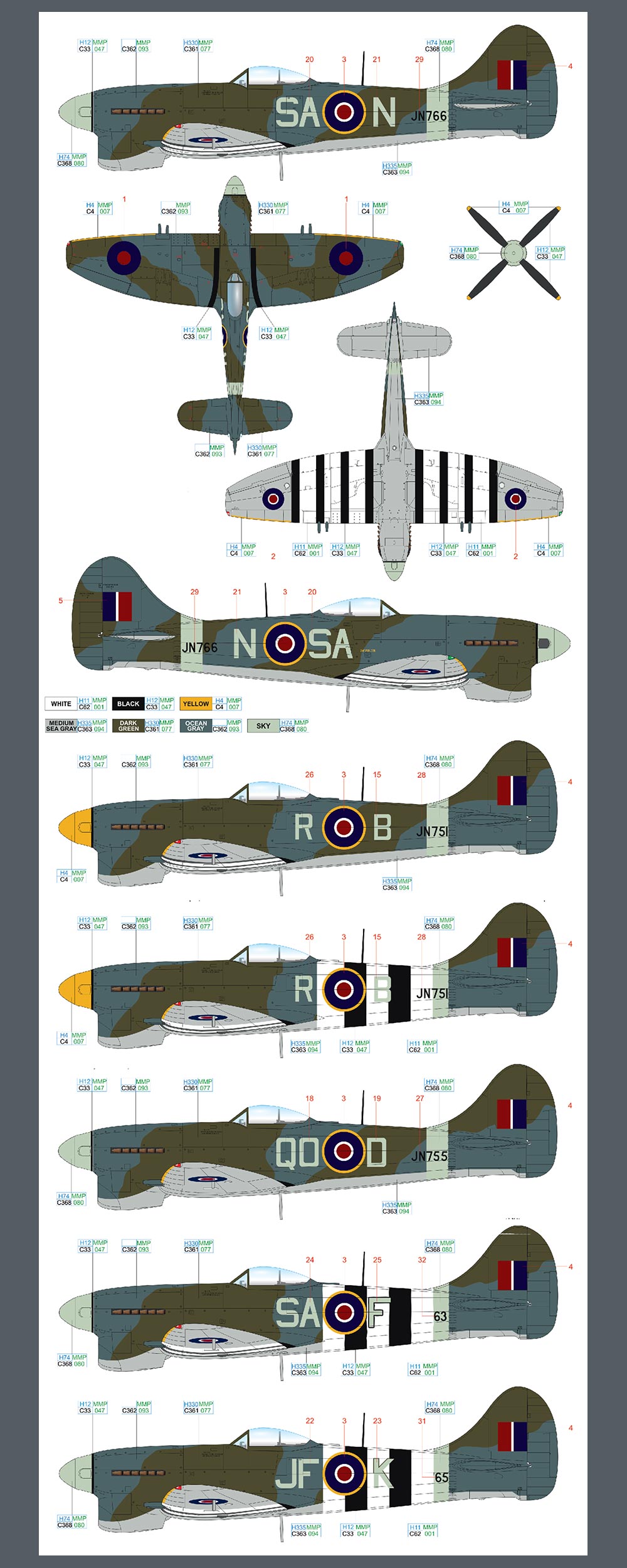 Eduard Tempest MkV 82121 Profiles