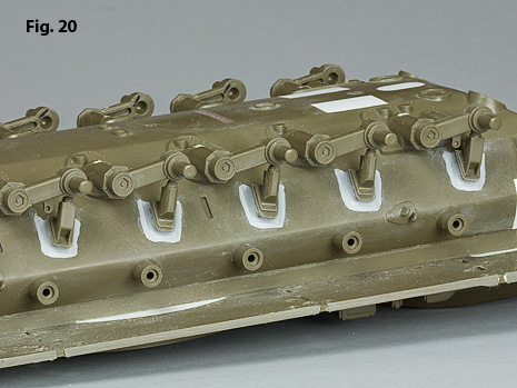 Tamiya M48A3 idler supports finished