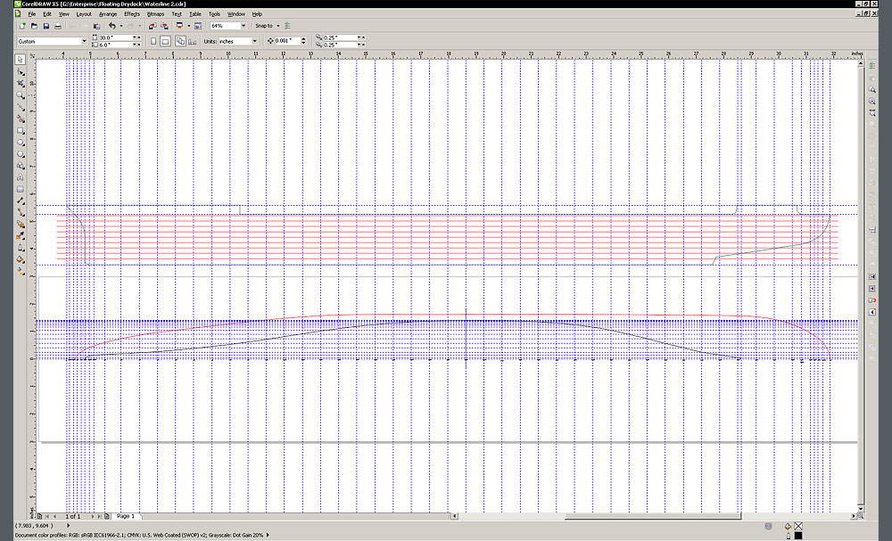 USS Enterprise CV6 Drawing